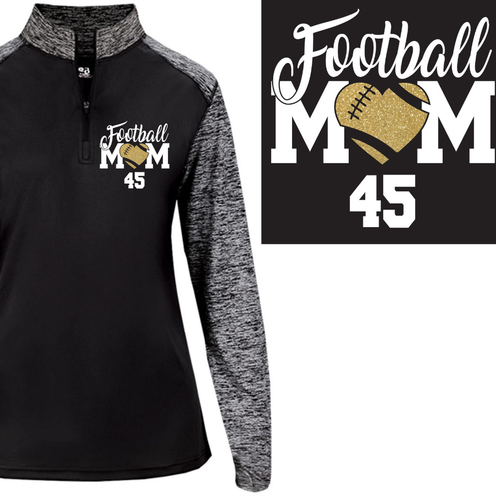 Custom Football Mom Badger Performance Quarter-Zip